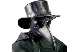 PartyHop Pájaros Plague Doctor Nariz de Cosplay Fancy diseño gótico Steampunk Retro Máscara de Rock (Negro)