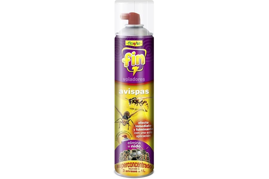 Flower - Insecticida Avispas y Nidos | Eficacia Rápida y Duradera | Pulverizador Largo Alcance | Ideal para Jardines y Terraz