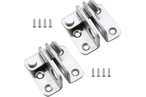 DXLing 2 Stück Türriegel Edelstahl Bolzenriegel Schieberiegel für Verschiedene Arten von Türen Schlossriegel mit passende Schrauben Sicherheitsschloss Riegelschloss (Links öffnen)