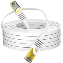 Lot De 5 Câbles Réseau Cat.7 0,5m Blancs - Blindés S/FTP - 10 Gbps - RJ45 - Pour Box, TV, PC - 11