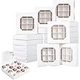 MAKINGTEC Cupcake Boxes, Windowed Empty Sweet Boxes with Insert Pick and Mix Cupcake Boxes for Sweets, Chocolates, Truffles, and Pastries （20PCS ）