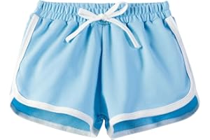 Guqmjde Shorts Mädchen Baumwolle Sporthose Kurz Einfarbig Badeshorts Freizeit Gym Shorts Hohe Taille Radlerhose Kurze Hose Elastische Sport Shorts Leicht Sommerhose Strandhose Kuschelhose