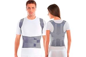 TOROS-GROUP Postura Corretta - Fascia per correzione postura - Vita/Pancia 81-90cm Nero- 100% Fodera di cotone – Medium Grigio