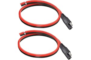 dstfuy SAE Anschluss,SAE Verlängerungskabel,10 AWG Solarpanel SAE Stecker mit 1 FT 2Pin SAE Schnellanschluss für Tender Motorrad Autos Traktor. (2Pack 30CM)