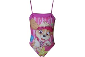 PAW PATROL BRAND Nickelodeon TM Paw Patrol Traje de baño con Estampado de la Patrulla Rosa Pata Genuina para niña, protección Solar UPF 50+ Traje de baño, Traje de baño de una Pieza