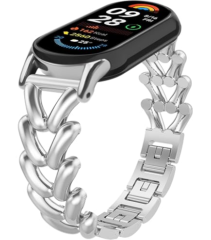 LanQii Metall Armband Für Xiaomi Smart Band 10/9/8 – Edelstahl Roségold, Verstellbar, Inkl. Werkzeug