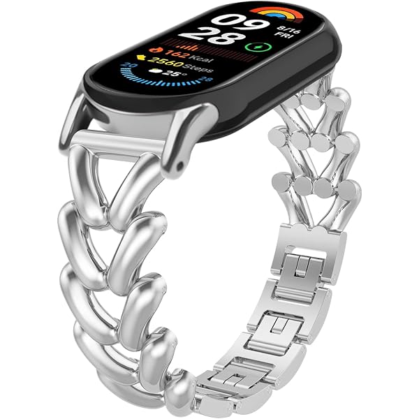 MIJOBS Edelstahl-Armband Für Xiaomi Mi Band 8/9/10 – Verstellbar, Atmungsaktiv, Mit Faltschließe