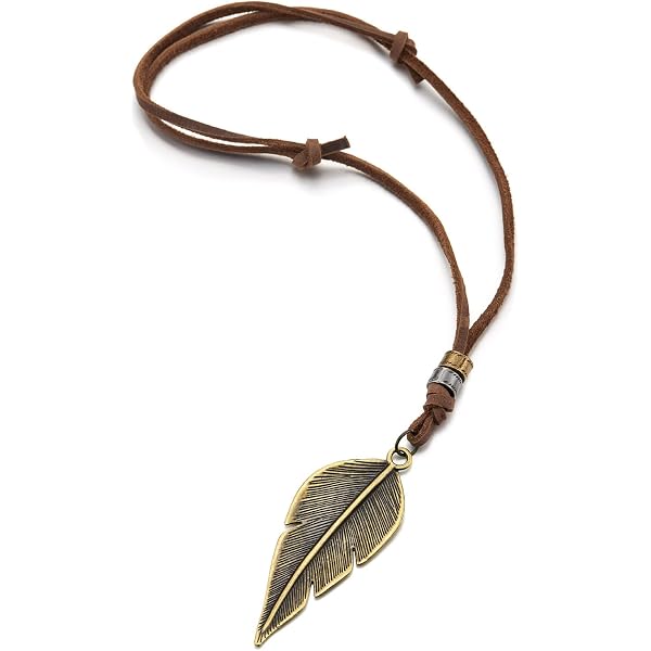 Collana Girocollo In Pelle Marrone Con Ciondoli Piuma E Turchese, Stile Boho Dirt Road Diva - Foto 3