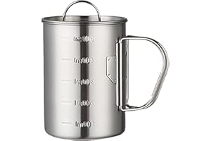 GLOMORA Glamora Camping en Acier Inoxydable tasse camping,Tasse d'eau extérieure,Tasses de Camping Pliables Tasse Mixte Adulte,pour Randonnée Bivouac et Voyage