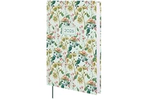 Finocam - Agenda 2026 1 Giorno per Pagina | Gennaio - Dicembre 12 mesi | Agenda Annuale 2026 con elastico e nastro in tessuto | Copertina Rigida Porto Design - Botanic - Internazionale, Giornaliera