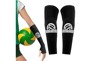 WOLEEUP Volleyball Arm Sleeves Pads Youth - Kids Volleyball Arm Sleeves Protectors Passing Forearm Sleeves with Protection Pad and Thumbhole for Teen Girls Women Men Protect Arms Sting 1 Pair