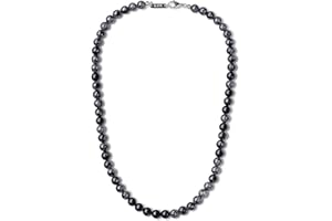 GAVU Collier Perles Pierre Charm Acier Inoxydable Homme
