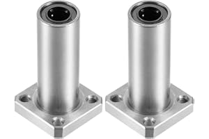 sourcing map LMK8UU Extra Long Carré Bride Linéaire Roulement à Billes 8mm Alésage Diamètre 15mm Diamètre Externe 45mm Longueur Paquet de 2