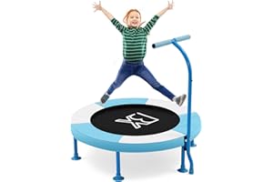 YOSAMY Foldable Fitness Trampoline,36’’ Kids Trampoline with Safety Padded Cover and Non-Slip Socks, Mini Trampoline with Handle for Kids,Adults,Max Load 330lb/150kg,Fitness Body Indoor/Outdoor