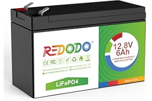 ‎REDODO Redodo LiFePO4 Akku 12V 6Ah 2000+ Zyklen Wiederaufladbare Lithium Batterie 12 Volt Batterie 1/2 Leichtgewicht und 2-fache Energiedichte Perfekt für Solaranlage Aufsitzspielzeug und Notstromanwendungen