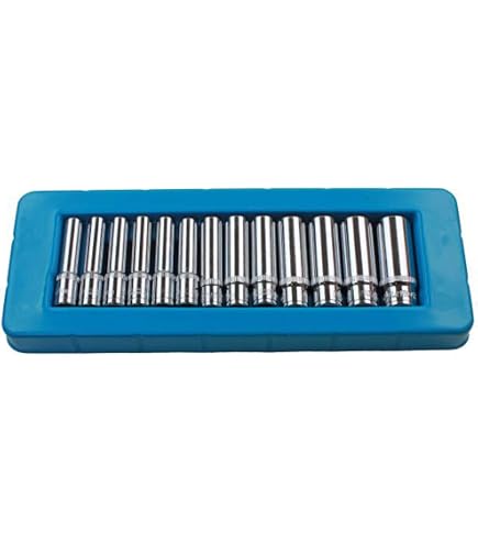 US PRO Tools Stecknüsse 15-teilig, 10-24 Mm, 12-Kant, 1/2 Zoll Antrieb – Metrisches Steckschlüssel-Set