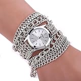 SSITG Wickelarmband Damenuhr Kette Uhrarmband Wickeluhr Armbanduhr Quarzuhr