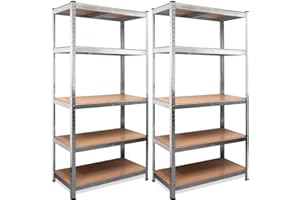 N.G. NICCOLAI - NICCO SHOP - SCAFFALE METALLO 5 RIPIANI IN MDF 90X40X180(H) CM. (2, Metallico)