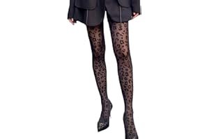 Lufdegim Damenstrümpfe Mode Leggings Strümpfe mit Leopardenmuster Schwarze Strumpfhosen Sexy Schwarze Strümpfe Elastisch