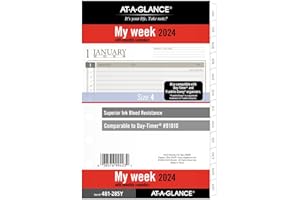 AT-A-GLANCE 2024 Weekly & Monthly Planner Refill, 5-1/2" x 8-1/2", Desk Size, Loose-Leaf (481-285Y-24)