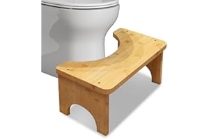 JINFANSHURICH Sgabello WC in bambù, pieghevole e antiscivolo, sgabello per WC ergonomico per promuovere la digestione, sgabello salvaspazio per WC e bagno (marrone)