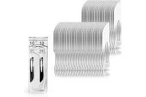 ‎MAY May 50 Stück Skalpellklingen Figur 10 aus Karbonstahl, steril, für Skalpellhalter Nr. 3, Präzisions-Ersatzklingen für Basteln, Modellbau & Hobby