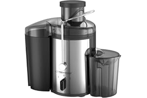 Esperanza EXPRIMIDOR DE Zanahoria EKJ002 (500W, Color INOX), 500 W, 450 milliliters, 44 Decibelios, Metal, Negro/Plateado