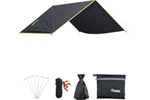 Azarxis Plandeka kempingowa, wodoodporna, plandeka, osłona przeciwsłoneczna, markiza, hamak, zadaszenie stóp, prześcieradło podłoża, deszcz, schronienie, koc, mata, rozmiar L, 240 x 220 cm