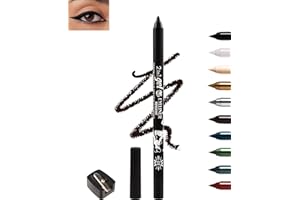 LESTPOLA Gel Eyeliner Wasserfest Schwarz, Creme Matt Kajalstift Black, Lang Anhaltend, Wischfeste Eyelinerstift mit Anspitzer, Hochintensive Pigmente Perfekt für Smokey, Schnelltrocknende Augen Makeup-01