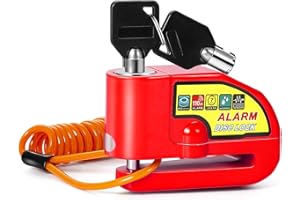 Motorbike Alarm Disc Brake Lock, Gbivbe Motorcycle Disc Lock 110dB with 1.5M Reminder Cable, High Security Motorbike Locks for Motorcycle Bike Moped Vespa Motocross Accessories