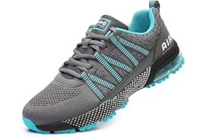 SNUGNAP Scarpe Running Uomo Donna Ginnastica Air Sneakers Basse Corsa Tennis Leggere Sportive Comode Fitness Interior Casual all'Aperto Nero Blu EU 34-46