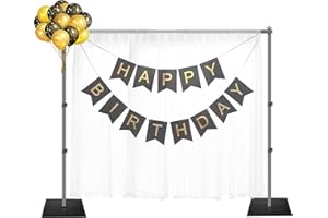 EMART Soporte para Fondos Fotográficos con Base, Soporte de Fondo Ajustable de 2m x 3m, Kit de Soporte de Telón de Fondo para Fotografía, Estudio de Vídeo Fotográfico, Decoración de Fiestas