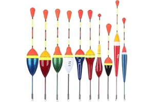 BCZR 10 Piezas Flotadores De Pesca De Diferentes Tamaños, Boyas De Pesca, Flotadores De Pesca, Flotadores De Pesca De Carpa Coloridos, Flotadores De Pesca De Mar, Pesca Mar(10Tamaño)