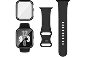 Raradev 3-in-1 für Apple Watch Armbänder 40/41/42/44/45/46mm mit Hülle, Sportliches Silikonarmband und Schutzhülle für iWatch Serie SE3 11 10 9 8 7 6 5 4