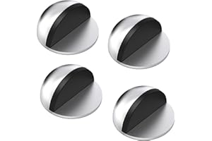 SOSAYET Arrêts de Portes, Lot de 4 Arrêts et Butées de Porte en Acier Inoxydable avec pare-chocs en caoutchouc, Stop-Porte Adhésif pour tous les sols durs