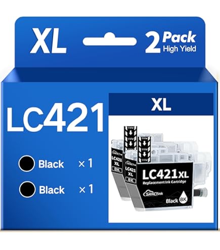 8er Set LC-421XL Patronen Kompatibel Mit Brother Druckern - 2x Schwarz, 2x Cyan, 2x Magenta, 2x Gelb