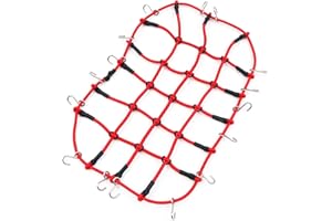 WANGCL Red de Carga RC Accesorios para portaequipajes Red de Almacenamiento elástica con Gancho para 1/10 RC Car RC Crawler Monster Trucks Compatible con D90 SCX10 90046 Traxxas TRX-4 - Rojo