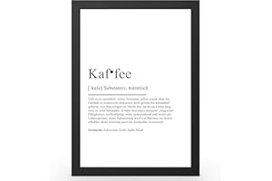 Urhome DIN A3 Kunstdruck Definition Kaffee ohne Rahmen - Worterklärung wie im Duden Lexikon als Wanddeko Spruch-Poster Deko Wandbild mit Spruch gerahmt für Wohnung Familie Geschenk