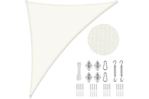 LOVE STORY Żagiel przeciwsłoneczny 2.5x2.5x3.5m z zestawem mocującym Zewnętrzny baldachim blokujący promieniowanie UV Żagiel przeciwsłoneczny na patio, ogród, podwórko,Beżowy