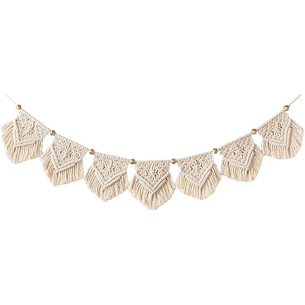 IHONYI Guirlande Bohème Macramé Avec Lumières LED - Tapisserie Murale Feuille Tissée Main Pour Salon & Chambre
