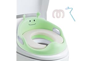 FORROBY Réducteur de Toilette Rehausseur WC Enfant Siège d'entraînement de Toilette Pot Taille Bébé Anneau de toilette pour Enfant Avec 2 Coussins Moelleux et 1 Brosse