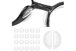 ASIRYVA 20 Pairs Glasses Nose Pads Silicone, D Shape Eyeglass Nose Pads, Adhesive Anti-Slip Nose Pads for Glasses, Eyeglasses, Sunglasses