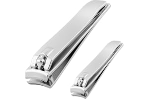 SS INSTRUMENTX KATX Set 2 Pezzi Tagliaunghie, Taglia unghie in Acciaio Inox Heavy Duty per Dita delle Mani e dei Piedi, Affilato, Durevole Tronchesino Unghie Piedi per Uomini, Donne e Bambini