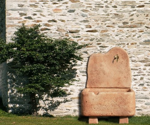Stein - Stand/Wandbrunnen MERANO antik/terrakotta