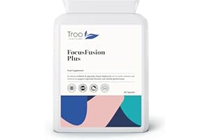 Troo Health Care FocusFusion Plus 60 Capsules - Daily Cognitive Function Supplement to Support Concentration & Focus - Gingko Biloba, Bacopa Monnieri & Other Essential Brain Nutrients