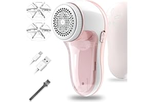 GBARAN Rasoir anti-peluches électrique rechargeable avec 2 lames de rasoir de rechange, rasoir à peluches portable en tissu pour vêtements, meubles, literie, tapis