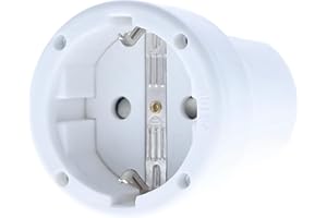 as - Schwabe PVC Kupplung - Schutzkontaktkupplung mit doppeltem Schutzkontakt - Anschluss Leitungen bis max. 1,5mm² - 230V - 16A - IP20 - Weiß, 62224