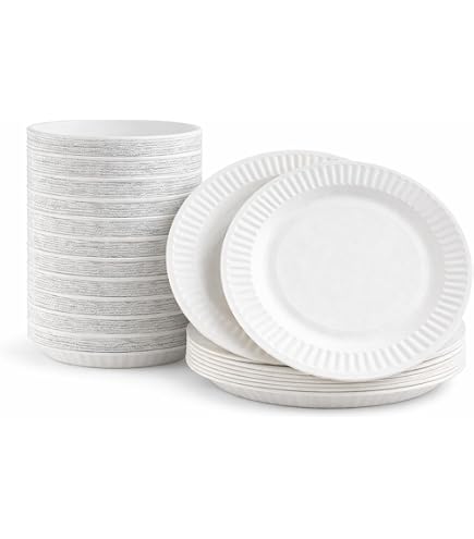 1ABOVE Confezione Da 100 Piatti Di Carta Usa E Getta Da 18 Cm, Piatti