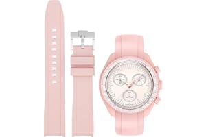 Niziruoup Cinturino Orologio Silicone Gomma Senza Spazi per Omega x Swatch Moonswatch Speedmaster/Rolex Watch/SEIKO 20mm Watch, Cinturino di Ricambio 20mm Cinturini per Orologio da Uomo Donna