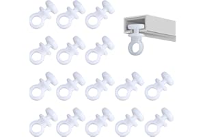 SOWBUD Curtain Plastic Track Clip Buckle, 100Sliders Nylon Hanging Curtain Rail Gliders, Effortless Slider Hook Roller Mechanism for Car, White Multi-use Plastic Hooks for Windows Doors Shower Curtains